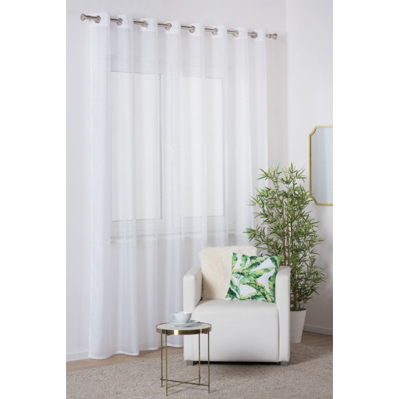 Firana z kółkami pasek SIMPLE CHIC 280x300 biały